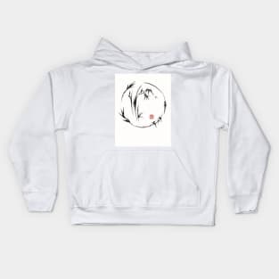 Aureole - enso brush pen painting Kids Hoodie